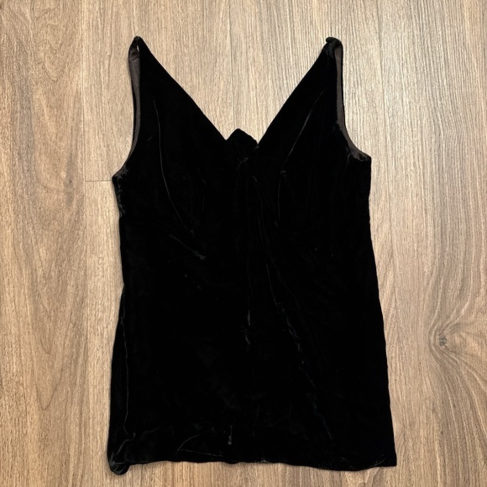 Black Velvet V-Neck Tank Top